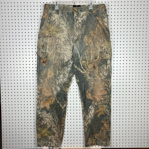 Vintage Browning‎ Camo Pants - XL 36-40x32 Faded Adjust Hunting 90s Baggy Cargo - Picture 1 of 6